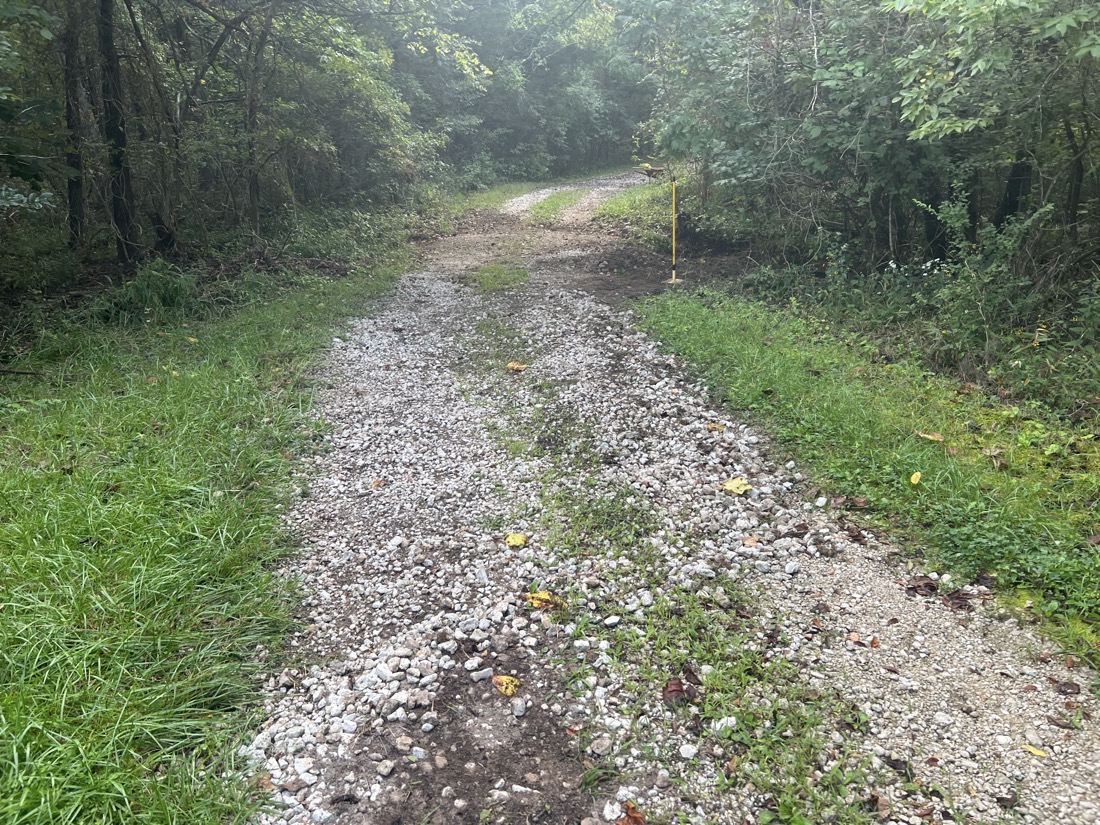 A photo of a gravel road