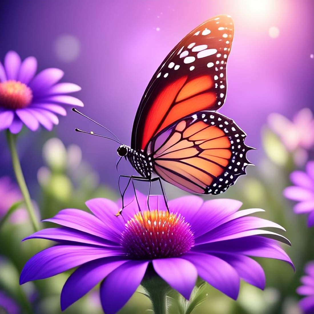 a monarch butterfly on a purple coneflower