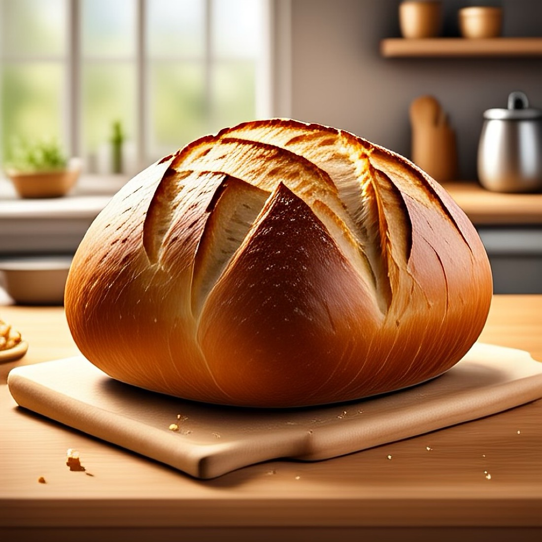 fresh baked bread on a table