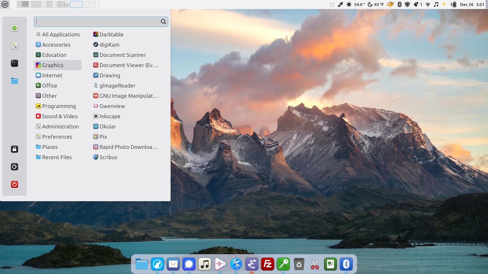 Screenshot of Cinnamon App Menu